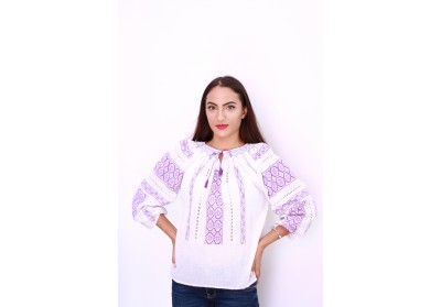 Ie damă cu mânecă lungă model geometric lila Ie damă cu mânecă lungă model geometric lila